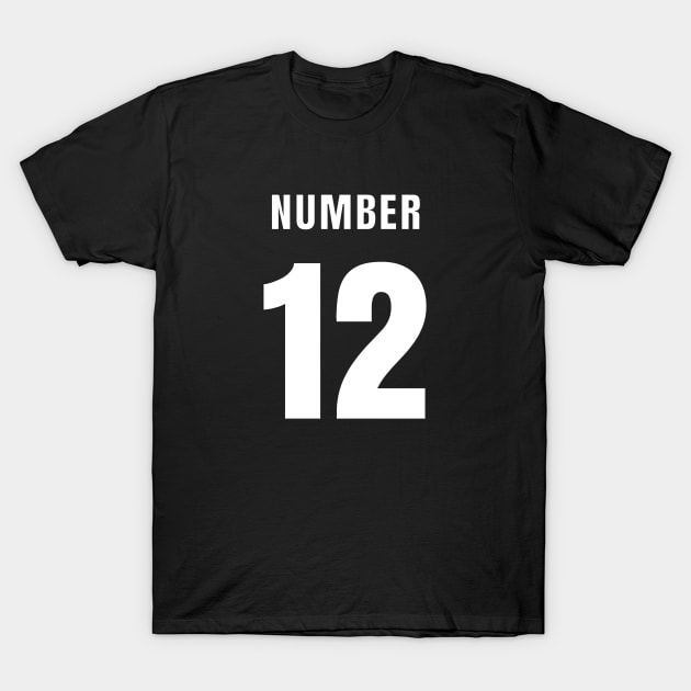 NUMBER 12 FRONT-PRINT T-Shirt by mn9